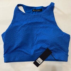 Wear it to Heart Topaz Blue Seersucker Bella Sports Bra Size XL